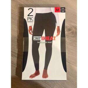 32 Degrees Heat Base Layer Pants 2 Pack-Women's M- Black New!